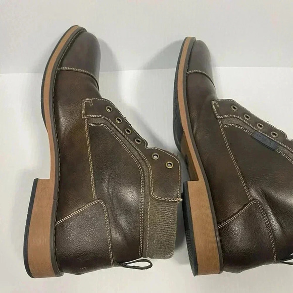 GBX MEN'S Brown Leather Lace Up Kirk ANKLE BOOTS Size 12 M Needs New Laces EUC - Picture 10 of 10